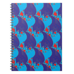 Carnet Abstrait moderne BLUE et rouge Rainbow gouttes mot