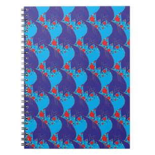 Carnet Abstrait moderne BLUE et rouge Rainbow gouttes mot