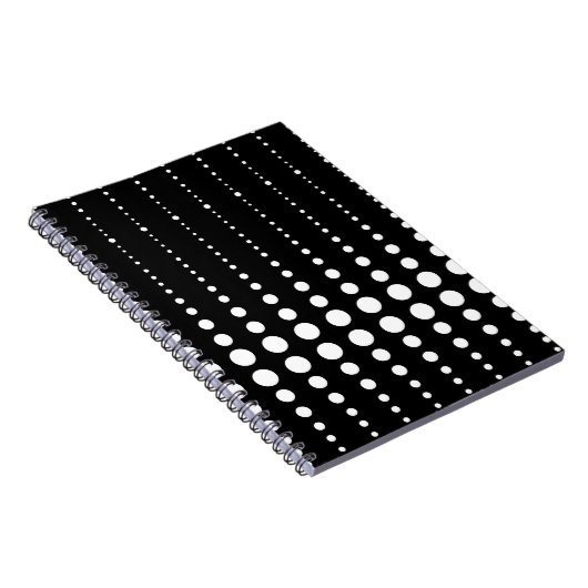 Carnet Abstrait moderne design noir lignes blanches point (Côté Droit)