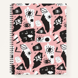 Carnet Abstrait moderne Motif oeil et lèvres