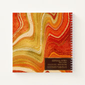 Carnet Abstrait Monogramme Agate Hot Orange ID827 (Dos)