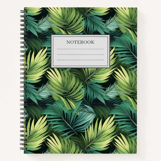 Carnet Abstrait motif de feuilles de palmiers (Devant)