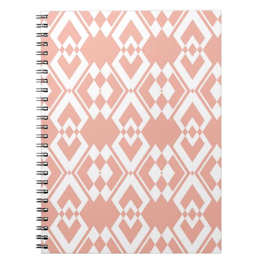 Carnet Abstrait motif sans soudure de couleur rose fleur (Devant)