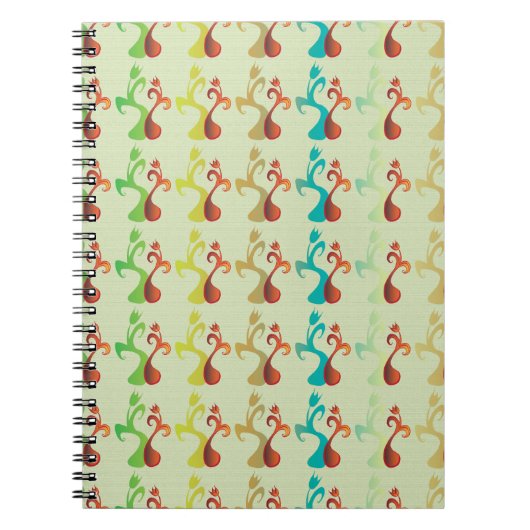 Carnet Abstrait Multicolor Tulip motif floral (Devant)