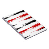 Carnet Abstrait noir et rouge rayé (Côté Droit)