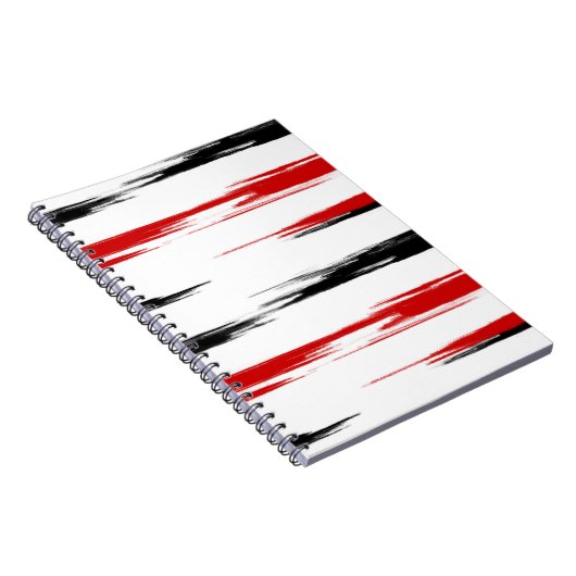 Carnet Abstrait noir et rouge rayé (Côté Droit)