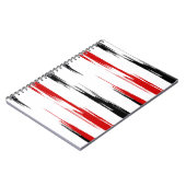Carnet Abstrait noir et rouge rayé (Côté gauche)