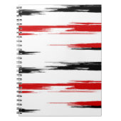 Carnet Abstrait noir et rouge rayé (Devant)