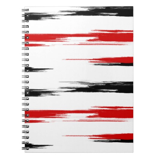 Carnet Abstrait noir et rouge rayé (Devant)
