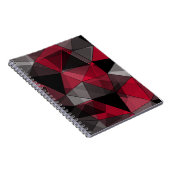 Carnet Abstrait, noir et rouge, triangle, géométrique, no (Côté Droit)