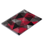 Carnet Abstrait, noir et rouge, triangle, géométrique, no (Côté gauche)