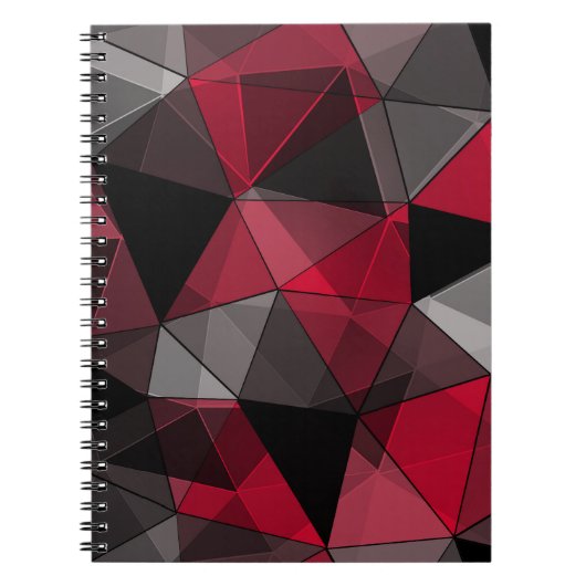 Carnet Abstrait, noir et rouge, triangle, géométrique, no (Devant)