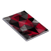 Carnet Abstrait Noir, rouge, gris géométrique. (Côté Droit)