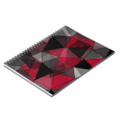 Carnet Abstrait Noir, rouge, gris géométrique. (Côté gauche)
