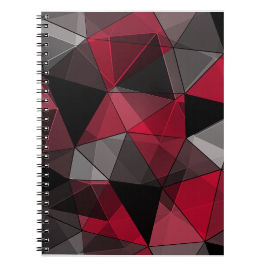 Carnet Abstrait Noir, rouge, gris géométrique. (Devant)