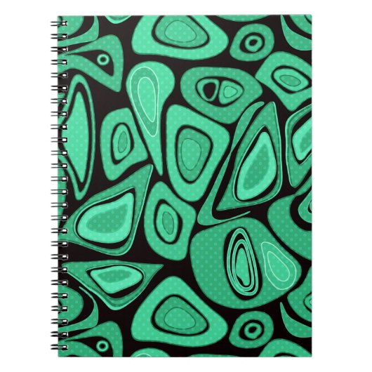 Carnet Abstrait, noir, vert, rétro (Devant)