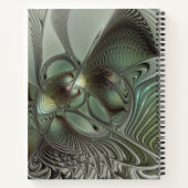 Carnet Abstrait Olive Sage Green Grey Fractal Art Imagina (Dos)