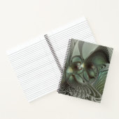 Carnet Abstrait Olive Sage Green Grey Fractal Art Imagina (Intérieur)