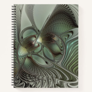 Carnet Abstrait Olive Sage Green Grey Fractal Art Imagina