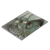 Carnet Abstrait Olive Sage Green Grey Fractal Art Imagina (Côté gauche)