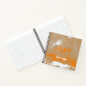 Carnet Abstrait orange gris blanc Votre nom Art Book (Intérieur)