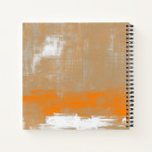 Carnet Abstrait orange gris blanc Votre nom Art Book (Dos)