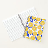 Carnet Abstrait Oranges Feuilles Bleues Motif De Fruits M (Intérieur)