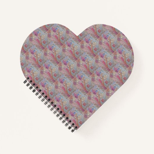 Carnet Abstrait Pastel Floral Heart (Devant)