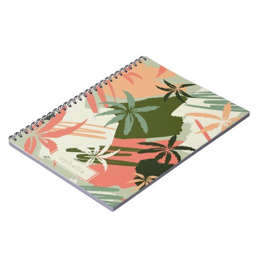 Carnet Abstrait Pastel Summer Palm Tree Motif (Côté gauche)