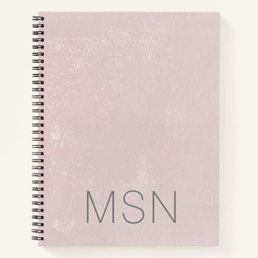 Carnet Abstrait Peint Rose Clair Monogramme (Devant)