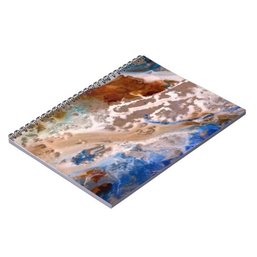 Carnet Abstrait plage de sable motif motif en mousse d'ea (Côté gauche)