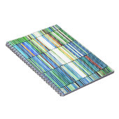 Carnet Abstrait rayé bleu coloré (Côté Droit)