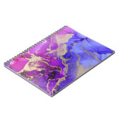 Carnet Abstrait rose bleu violet or (Côté gauche)