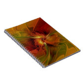 Carnet Abstrait Rouge Orange Brown Vert Fractal Art Flowe (Côté Droit)