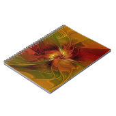 Carnet Abstrait Rouge Orange Brown Vert Fractal Art Flowe (Côté gauche)