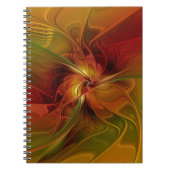 Carnet Abstrait Rouge Orange Brown Vert Fractal Art Flowe (Devant)