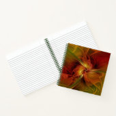 Carnet Abstrait Rouge Orange Brown Vert Fractal Art Flowe (Intérieur)