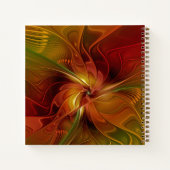 Carnet Abstrait Rouge Orange Vert Fractal Art Nom (Dos)