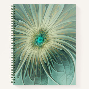 Carnet Abstrait Sage Green Imaginaire Fleur Fractal Art