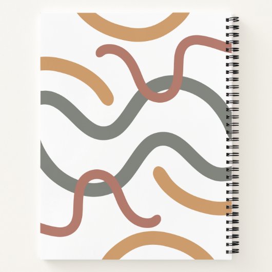Carnet Abstrait Spiral Moderne Motif Monogramme Sketchboo (Dos)