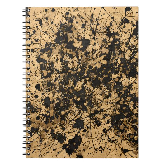 Carnet Abstrait Tan Black Paint Splatter (Devant)