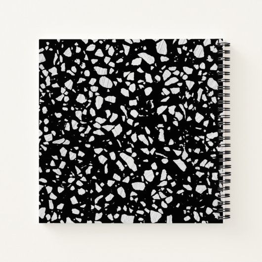 Carnet Abstrait Terrazzo Mosaic noir blanc Sketchbook (Dos)