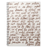 Carnet Abstrait texte manuscrit noir rétro illisible. (Devant)