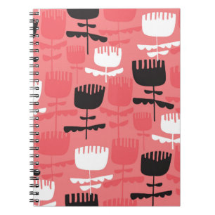Carnet Abstrait tulipe fleurs silhouette sans couture mot