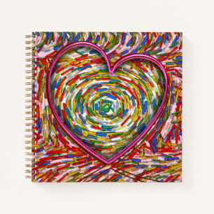 Carnet Abstraite arrosage de la mosaïque cardiaque