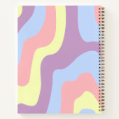 Carnet Abstraite Lignes de vague violet rose Nom du sujet (Dos)