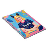Carnet Abstraite mère de chien en bleu rose (Côté Droit)