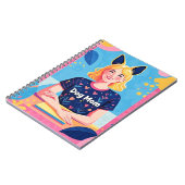 Carnet Abstraite mère de chien en bleu rose (Côté gauche)