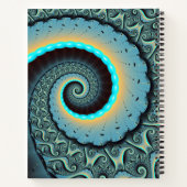 Carnet Abstraite spirale d'art fractal bleu turquoise ora (Dos)