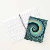 Carnet Abstraite spirale d'art fractal bleu turquoise ora (Intérieur)